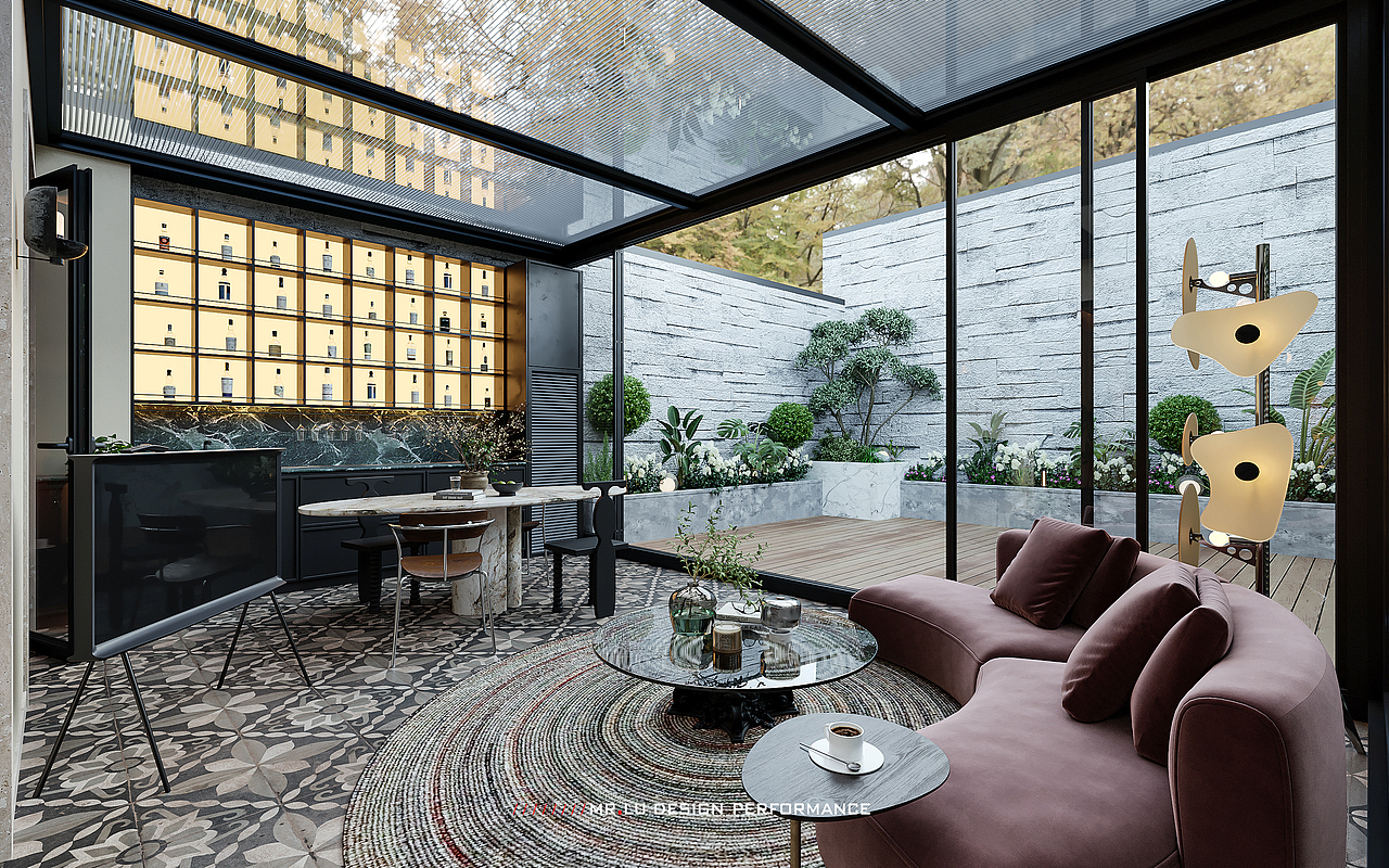 40㎡现代复古风格效果图表现