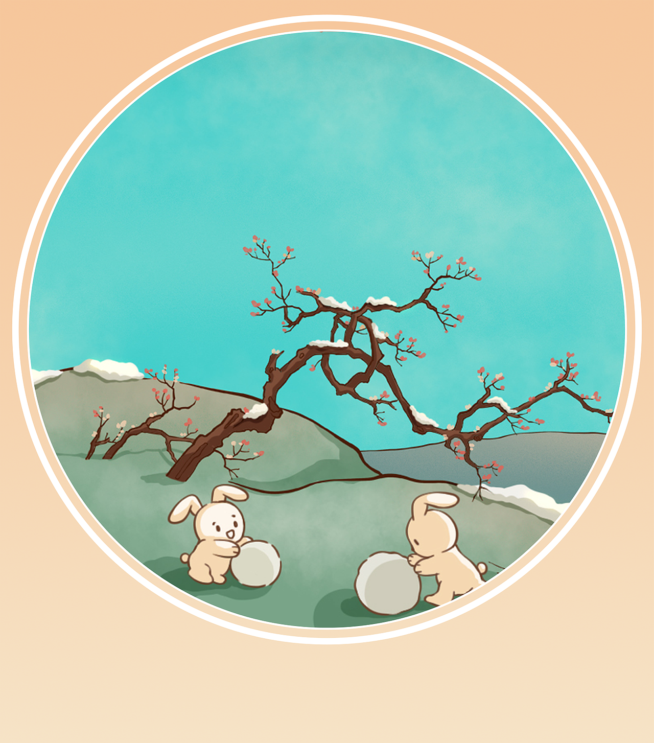 兔年画兔--《春夏秋冬 前兔似锦》长卷