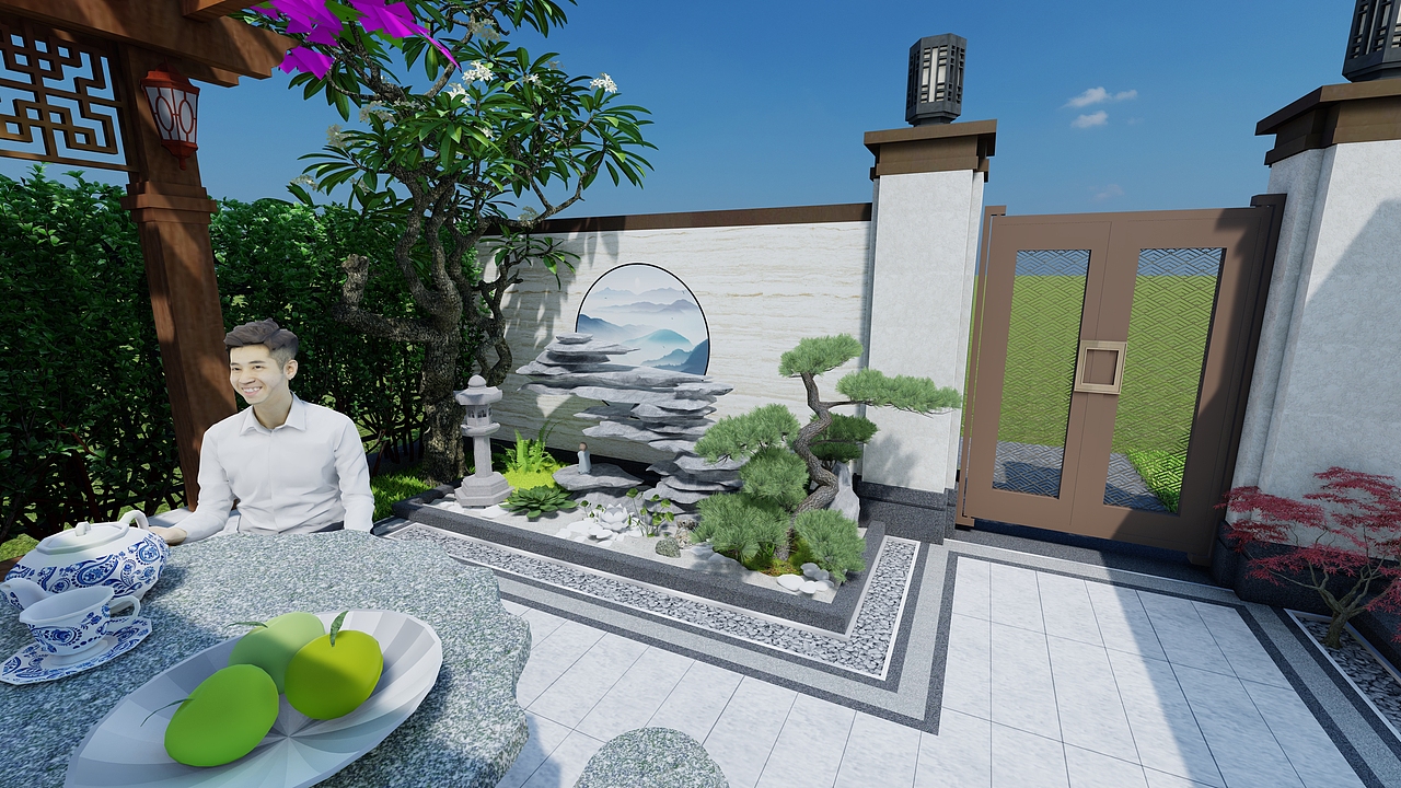 南京六十平新中式别墅庭院设计案例分享