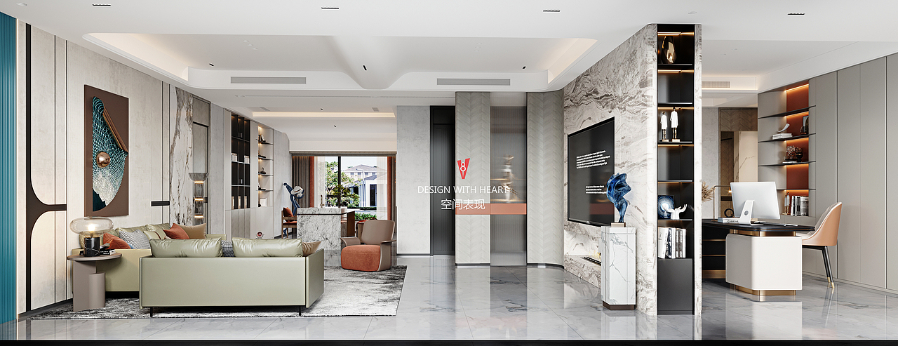 V8空间表现 | 新中式别墅设计