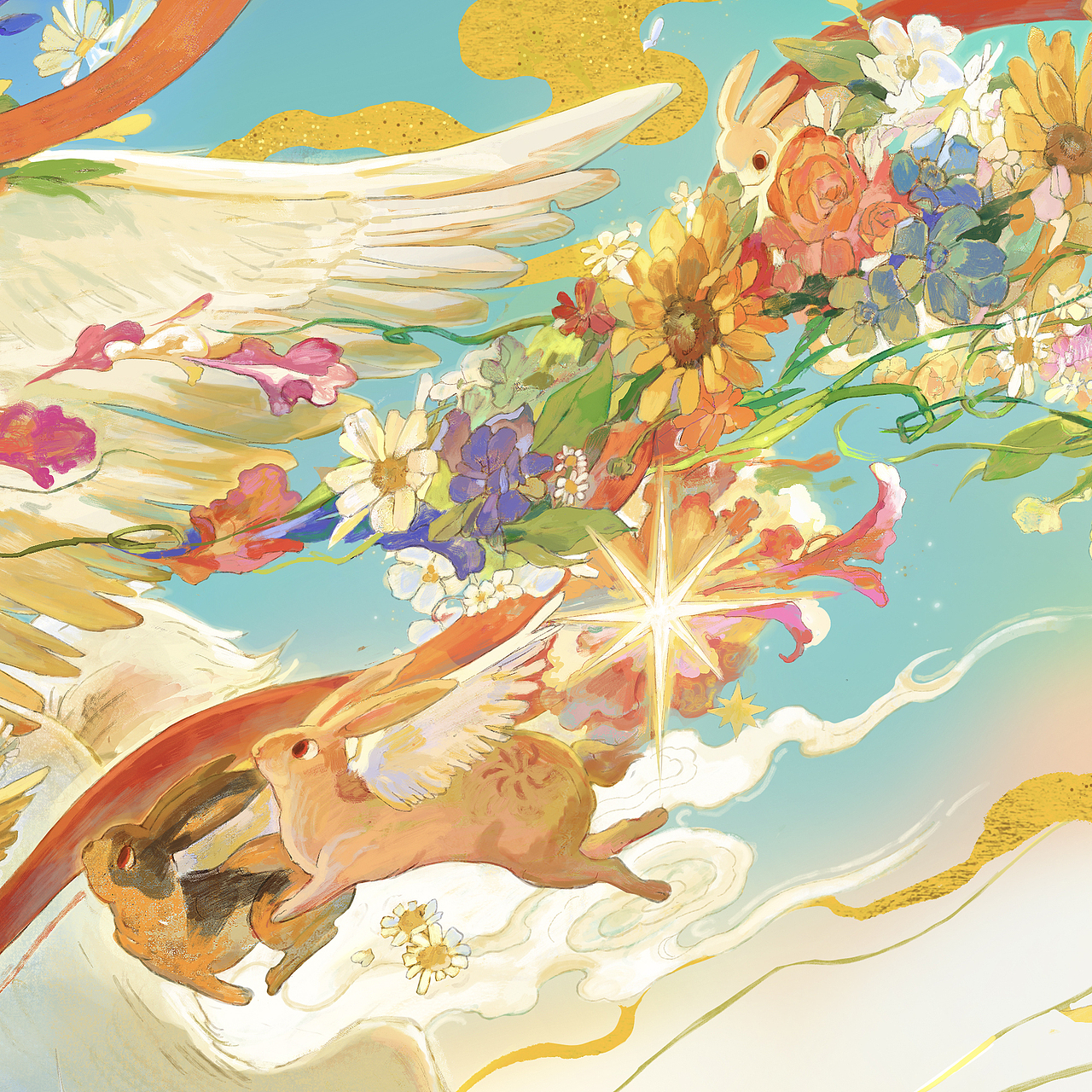 兔年大吉——2023新年贺图（图ZMzI3NDg5OTg4） - 新锐潮流插画 - 站酷设计师lil5原创素材 - 站酷ZCOOL