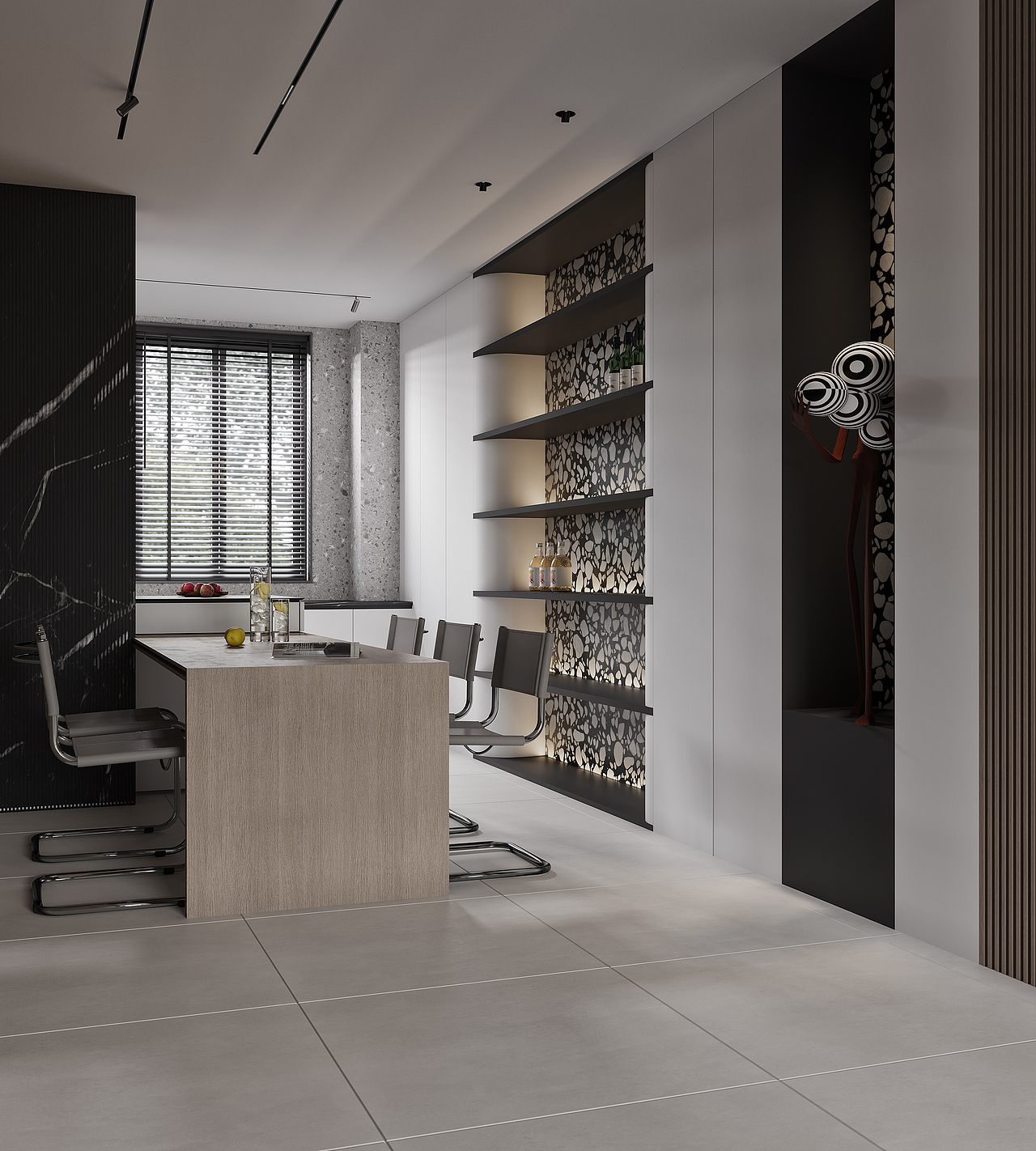 现代简约客餐厅厨房（图ZMzQxMTMwMzg0） - 家装设计 - 站酷设计师墨克设计视觉表现原创素材 - 站酷ZCOOL