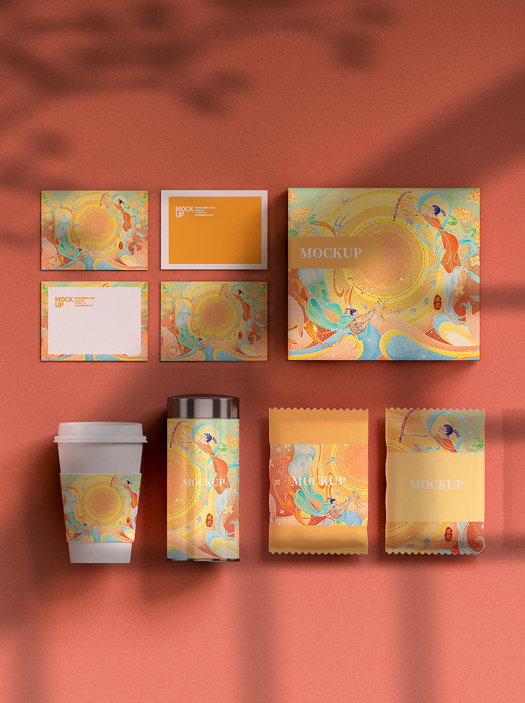 中秋×敦煌《中秋仲月夜》国潮包装礼盒插画（图ZMzE1NTgzMDE2） - 商业插画 - 站酷设计师堀川Rae原创素材 - 站酷ZCOOL