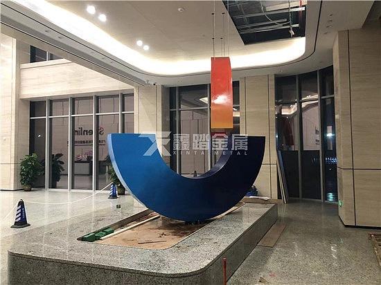 企业形象不锈钢雕塑 顺德区创意金属雕塑安装案例