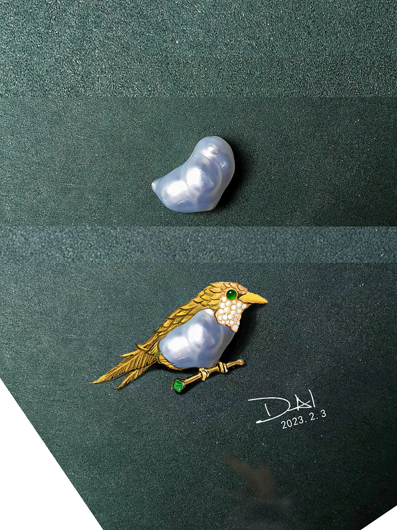 巴洛克珍珠鸟制作过程分享（代波军珠宝工作室）