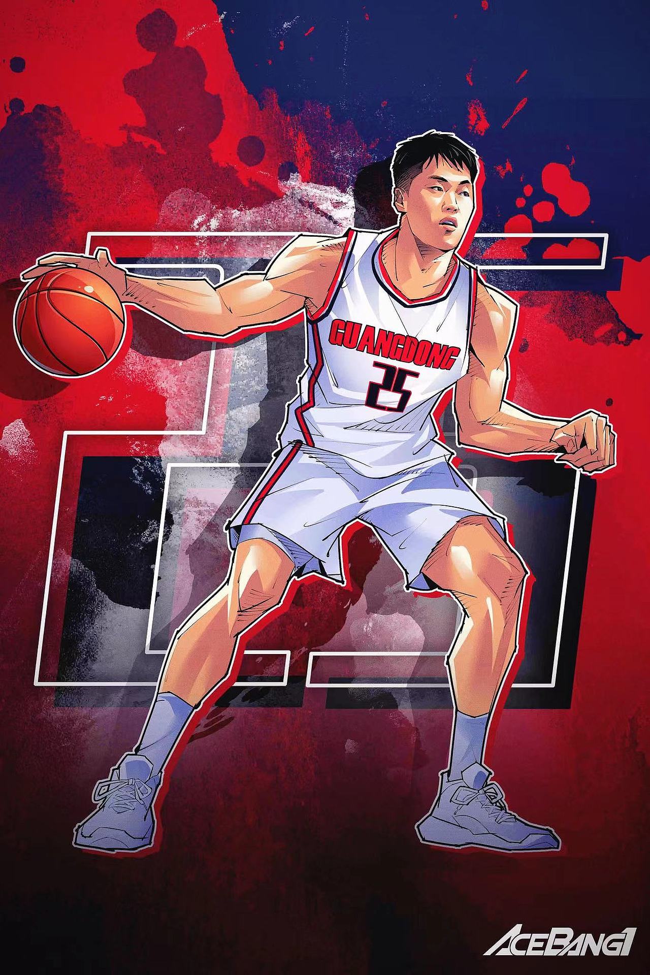 体育篮球cba广东宏远美漫插画集 易建联赵睿胡明轩徐杰