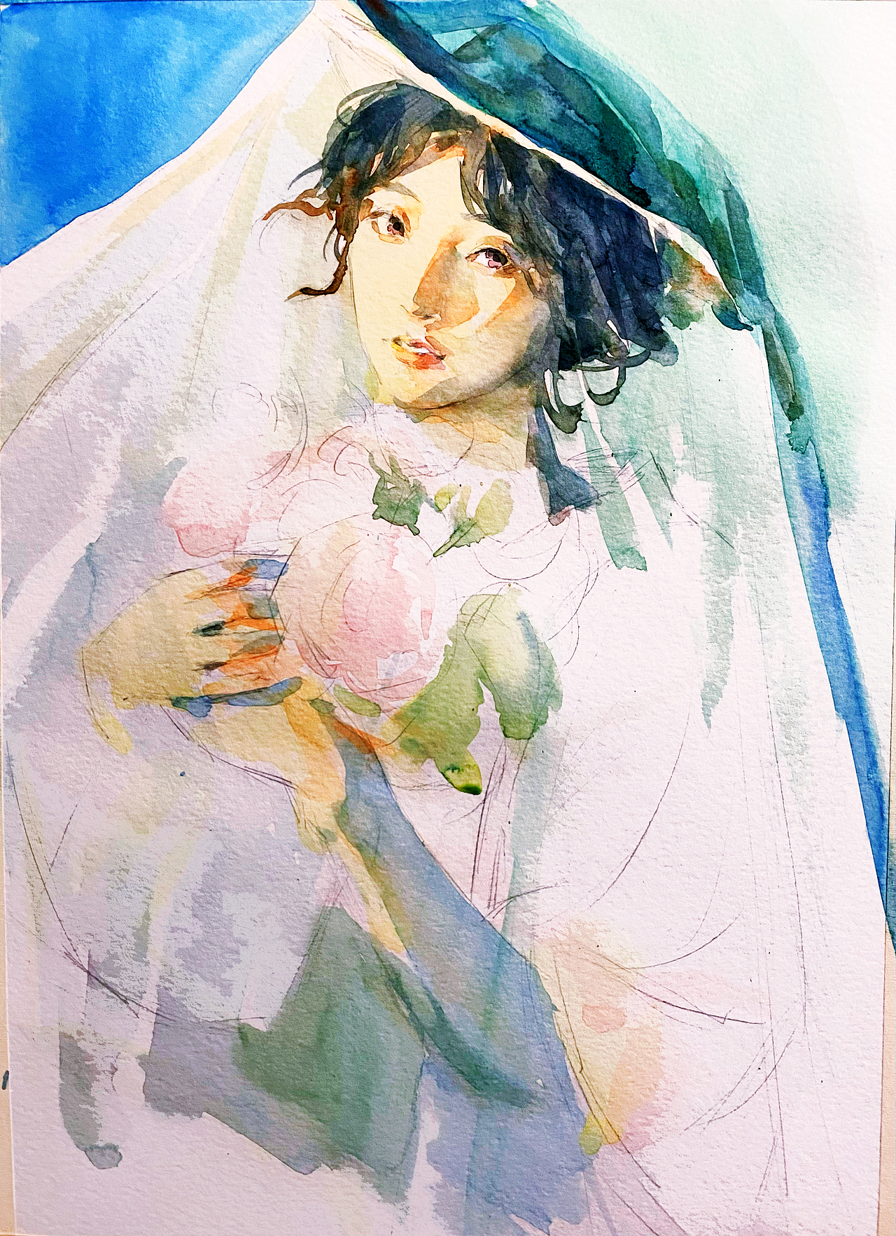 手绘水彩肖像（图ZMzI3NzE2ODc2） - 绘画 - 站酷设计师Homesicknino原创素材 - 站酷ZCOOL