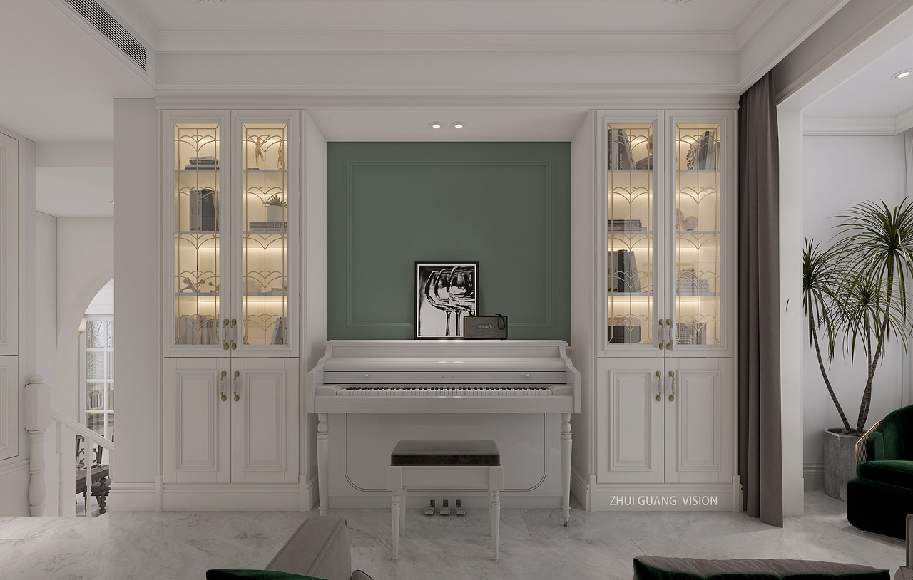 叠层、白色浪漫法式之居