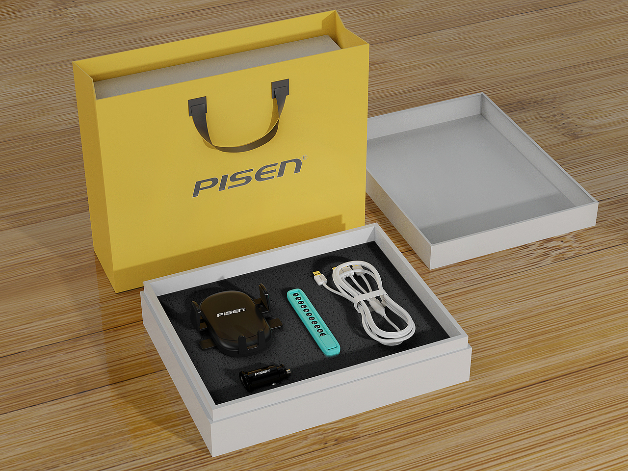 3C数据线手机支架礼盒包装效果图（图ZMzI5ODIxNTU2） - 产品 - 站酷设计师forever152原创素材 - 站酷ZCOOL