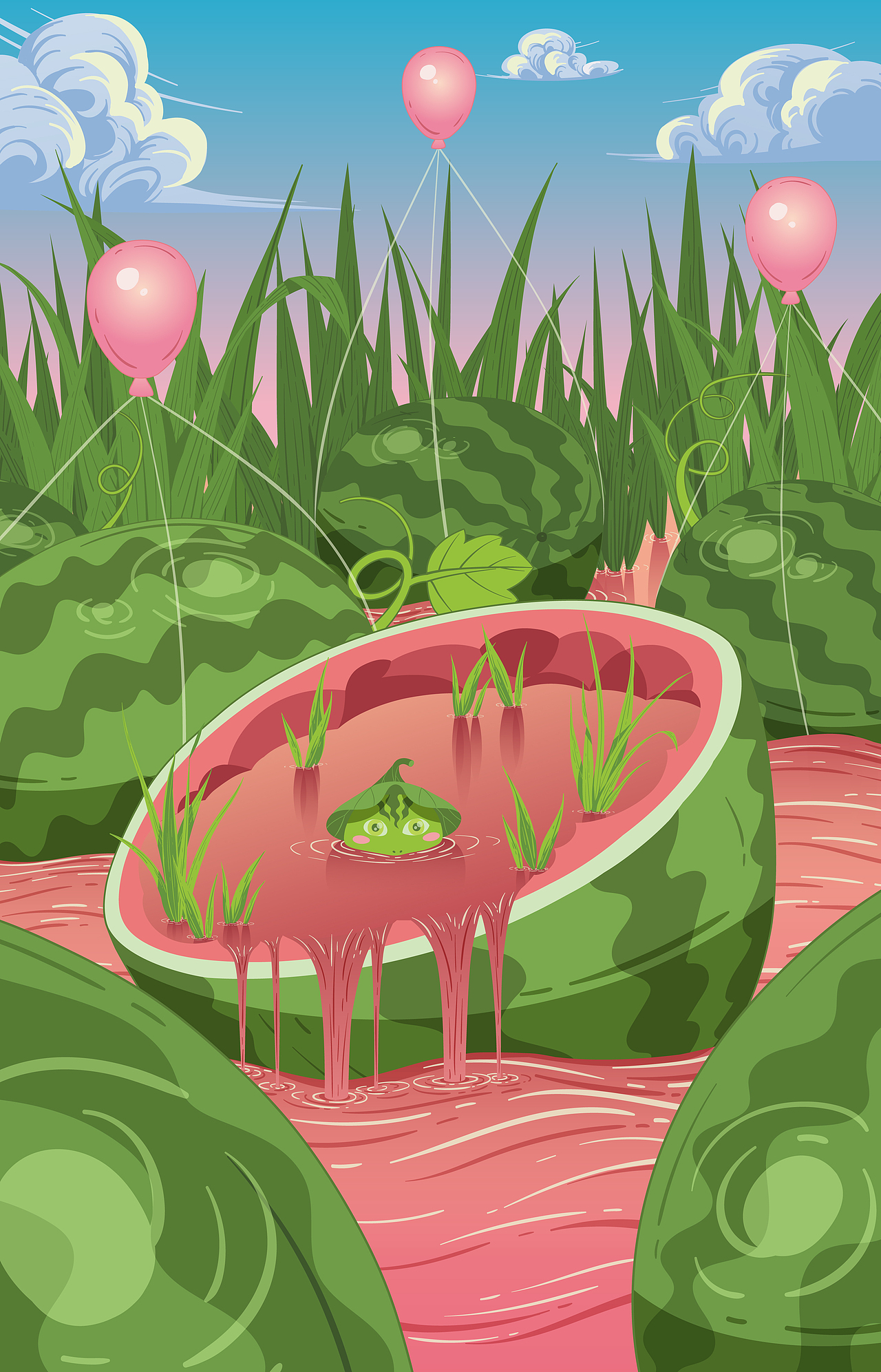 大暑小暑夏至芒種矢量插畫(huà)（圖ZMzQ2MzQzMzA0） - 商業(yè)插畫(huà) - 站酷設(shè)計(jì)師麻雀菌原創(chuàng)素材 - 站酷ZCOOL