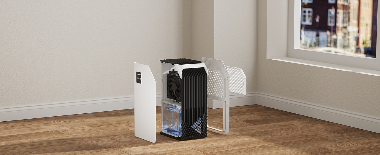 桌面除湿机室内场景渲染