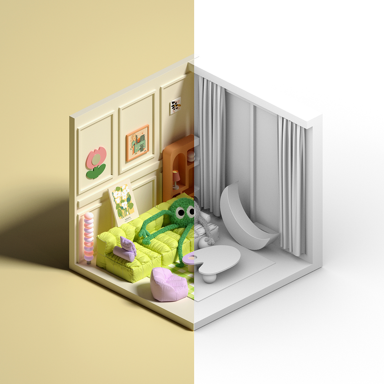 三维蜂巢行动——我的小房子（图ZMzE3NDgxNjA0） - 其他三维 - 站酷设计师一口吃不下原创素材 - 站酷ZCOOL