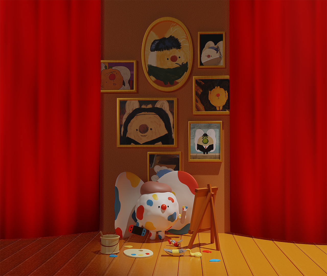 蚌蚌初代-小画家-潮玩（图ZMzIxOTI1MTQ0） - 玩具 - 站酷设计师ES女王样原创素材 - 站酷ZCOOL
