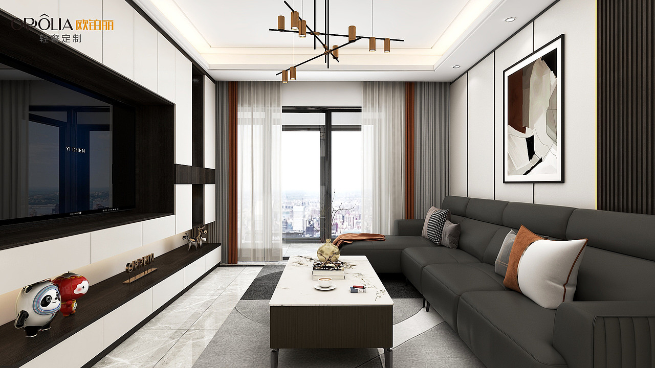 木菲美家：云和中心124㎡3室2厅轻奢风格装修效果图（图ZMjk3MzM0Njc2） - 家装设计 - 站酷设计师木菲美家原创素材 - 站酷ZCOOL