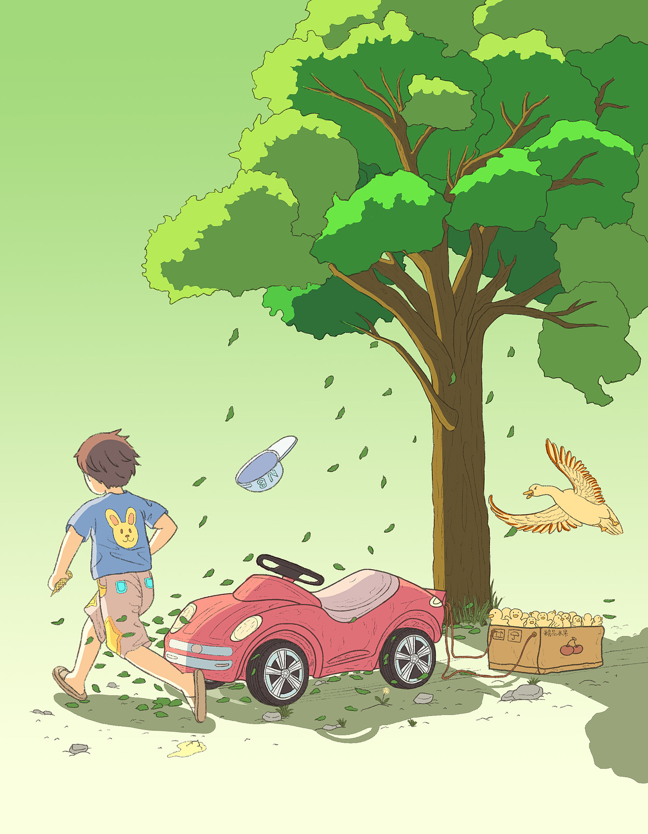 小男孩与车（图ZMzQ4MDQ3NDAw） - 商业插画 - 站酷设计师婉豆子豆婉原创素材 - 站酷ZCOOL