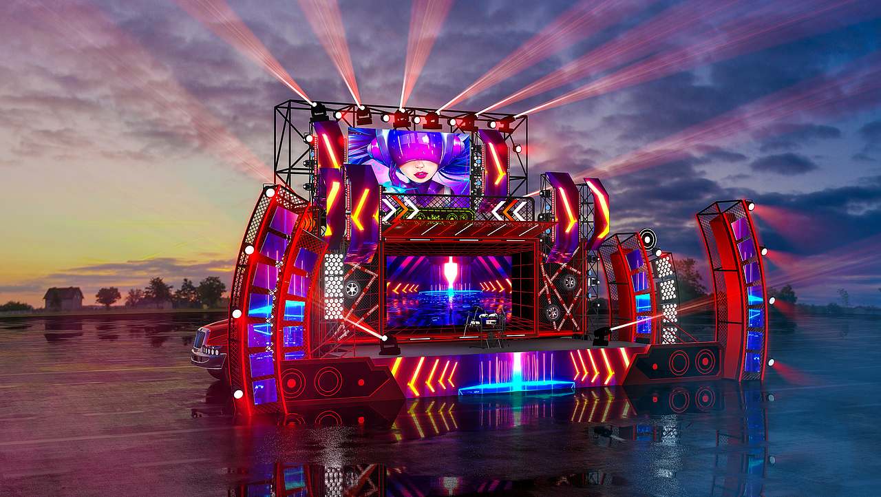 音乐节巡演车舞台小篷车路演