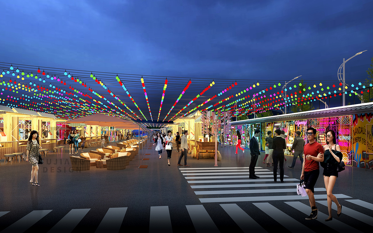 改造后的美食街，是不一样的“人间烟火”（图ZMzQzMDUzOTc2） - 景观设计 - 站酷设计师薛爱设计原创素材 - 站酷ZCOOL