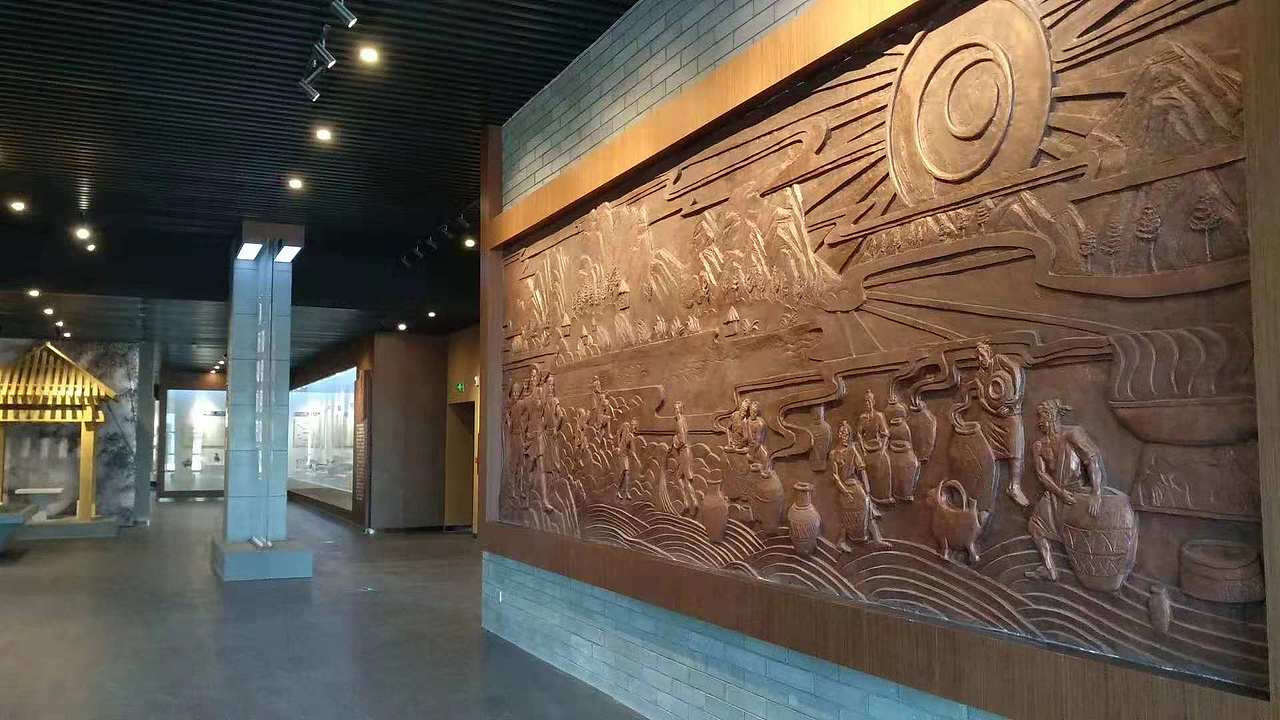 酒文化浮雕手绘线稿图和落地效果_雕塑设计浮雕设计-站酷zcool