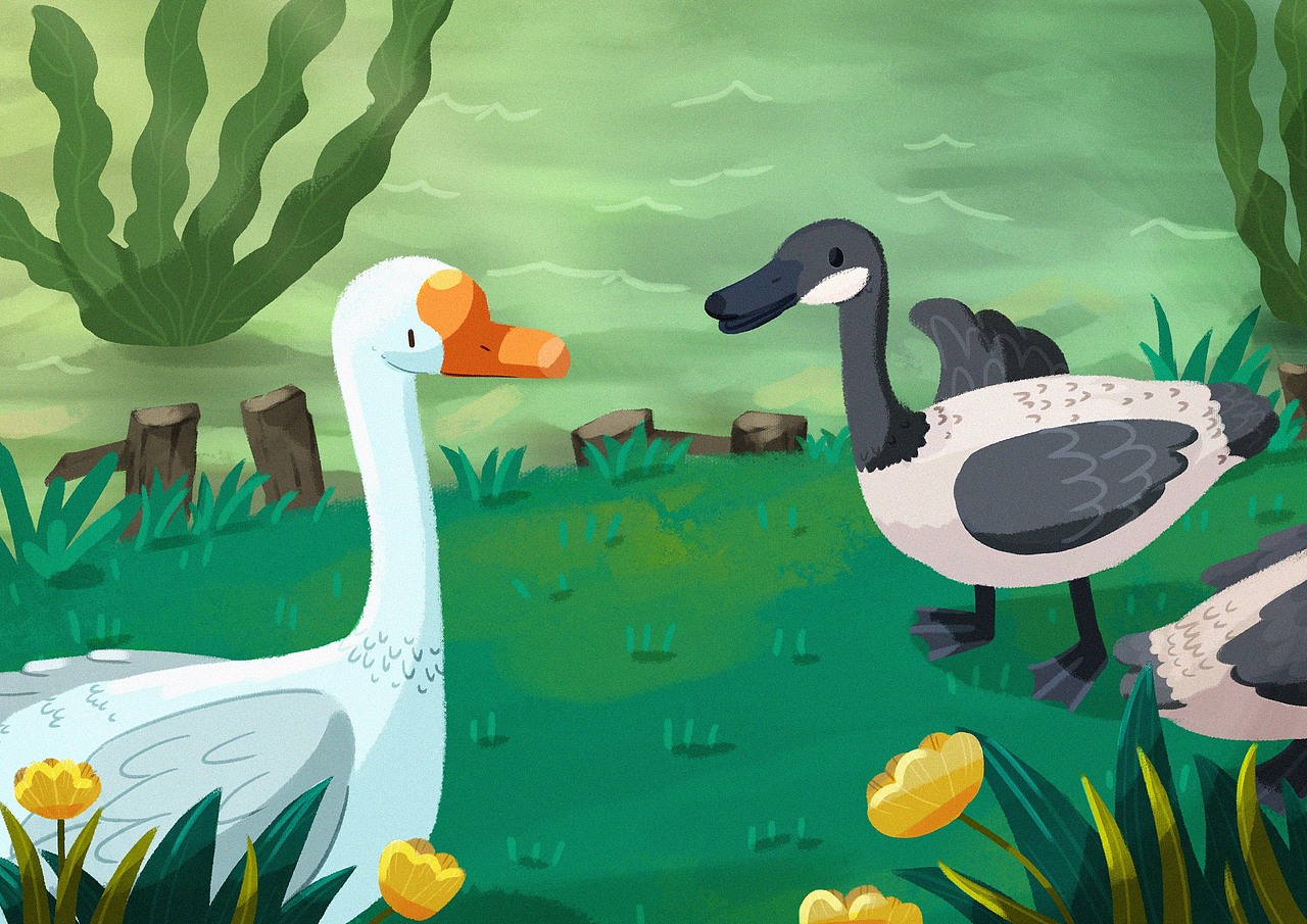 绘本故事 | 丑小鸭的故事（图ZMzUwMTIzNTA0） - 绘本 - 站酷设计师插画小怪兽原创素材 - 站酷ZCOOL