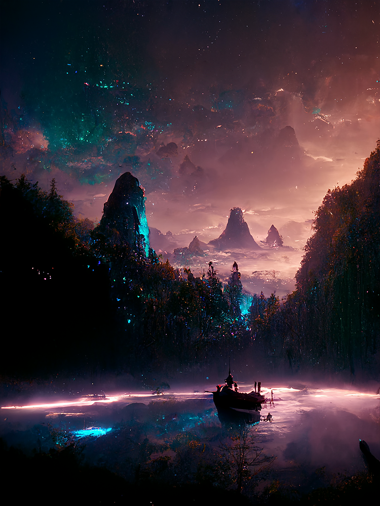 AI绘画 | 满船清梦压星河（图ZMzEyMDQyNDc2） - 概念设定 - 站酷设计师青鱼NICO原创素材 - 站酷ZCOOL