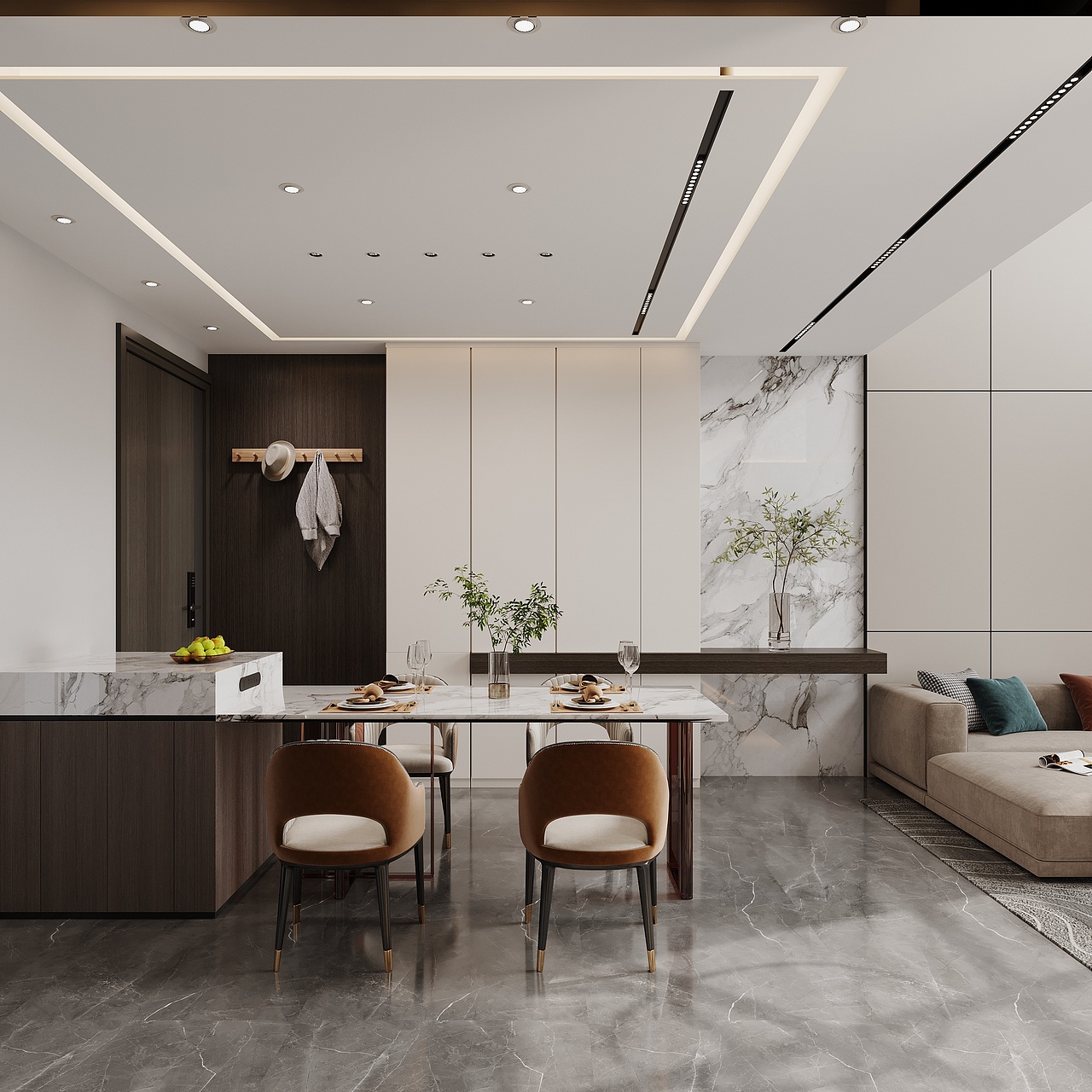 别墅客餐厅（图ZMzYwNTEyNjQ4） - 建筑/空间 - 站酷设计师多年后还在渲图原创素材 - 站酷ZCOOL