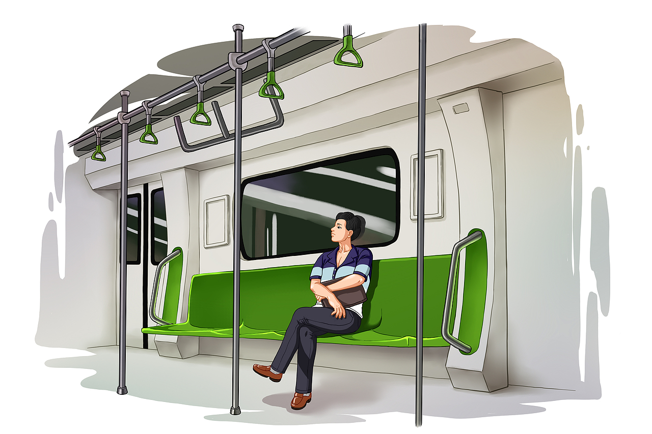 【华润万象中心】折页-场景插画