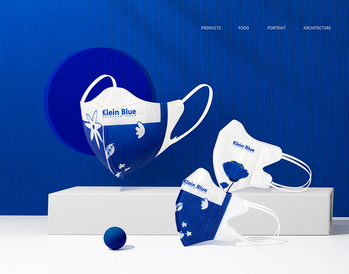 Klein Blue | 克莱因蓝口罩 ✖ 『 寻 | SEEKING 』（图ZMzAwOTE0NTM2） - 产品摄影 - 站酷设计师千寻光原创素材 - 站酷ZCOOL