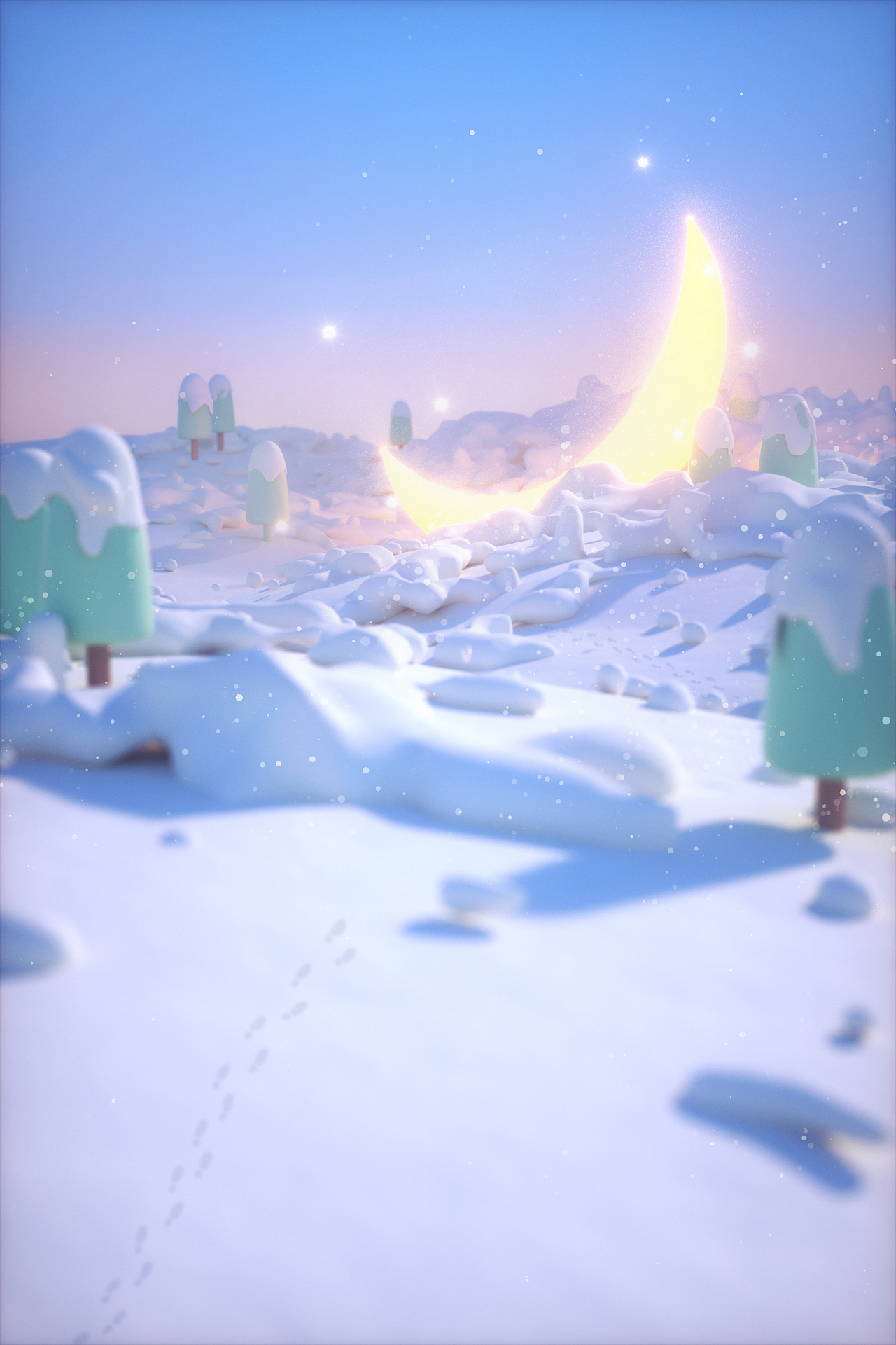 C4D渲染练习-月亮出来营业了