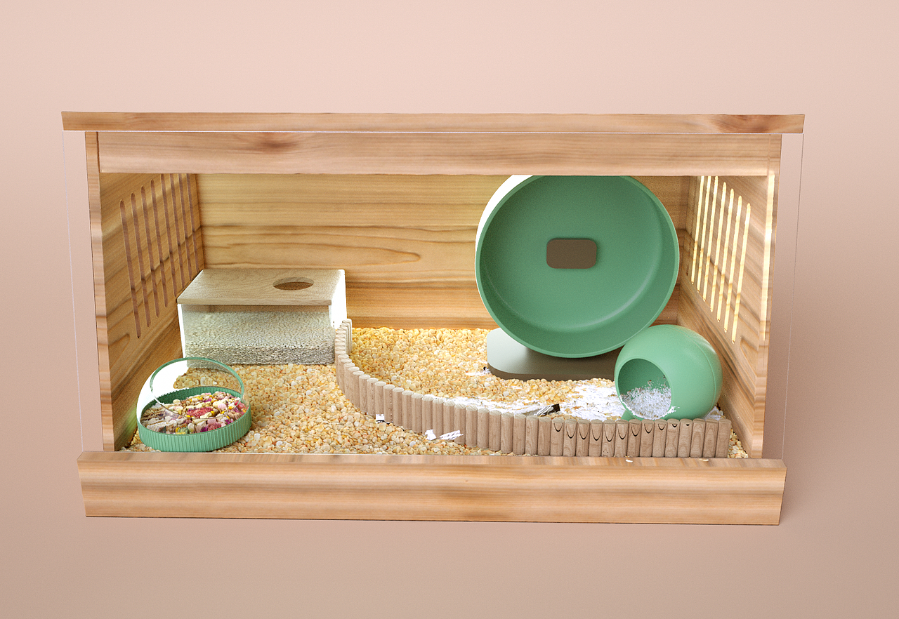 C4D材质-金丝熊木笼