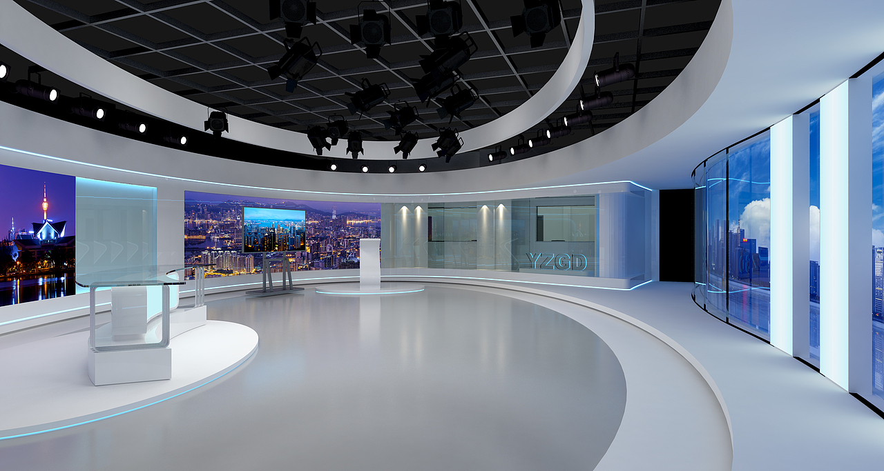 融媒体演播厅设计（已商用）（图ZMzM3MzQ3MDQw） - 建筑/空间 - 站酷设计师大狗熊设计师原创素材 - 站酷ZCOOL