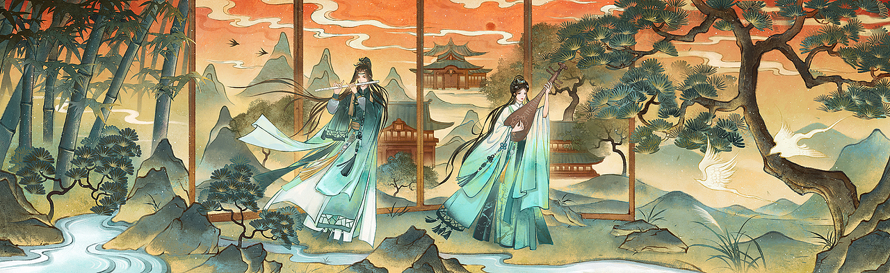 一梦江湖（图ZMzQzMTQyMTU2） - 商业插画 - 站酷设计师鱼贤原创素材 - 站酷ZCOOL