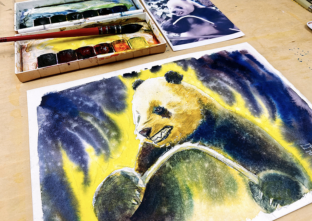 熊猫水彩|熊猫萌二的猎杀时刻（图ZMzQzNDY1NDgw） - 绘画 - 站酷设计师Panda浩俊原创素材 - 站酷ZCOOL