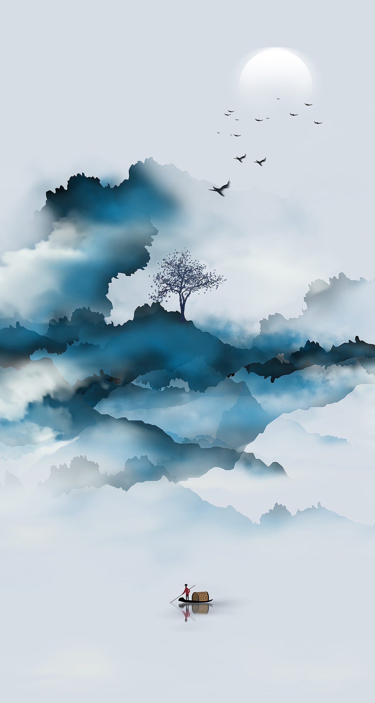 一些风格迥异的水墨山水画2.0