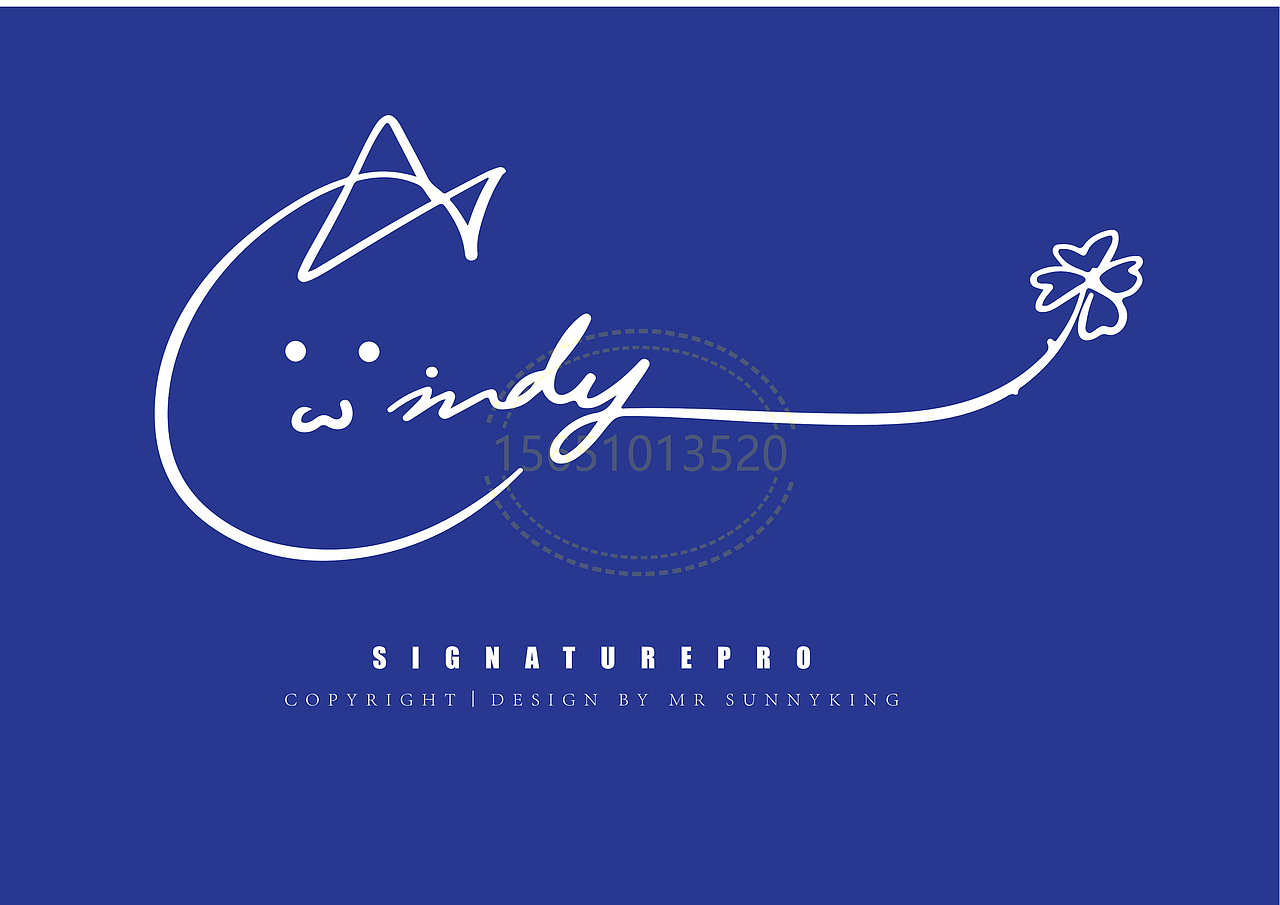 手写英文卡通签名丨南京孙老师丨版权作品丨华夏名流