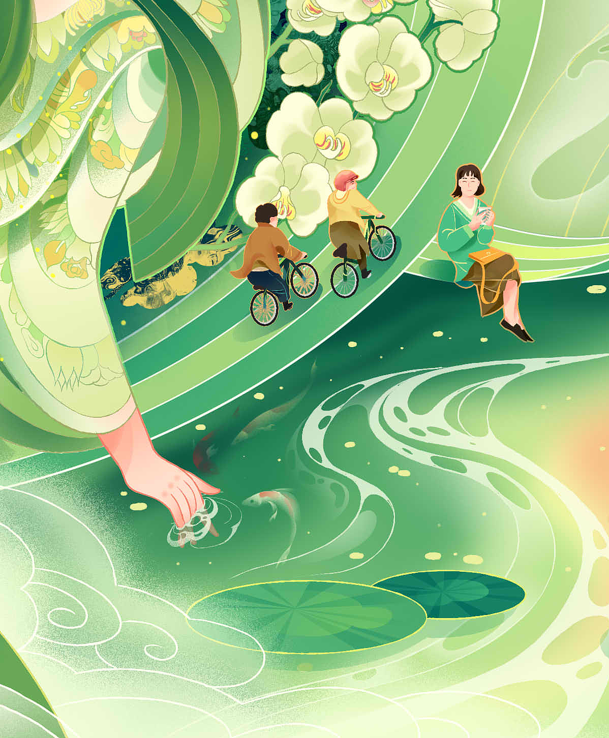 四季女神春夏秋冬品牌插画长图（图ZMzAxMTc4MjY4） - 商业插画 - 站酷设计师執子范原创素材 - 站酷ZCOOL