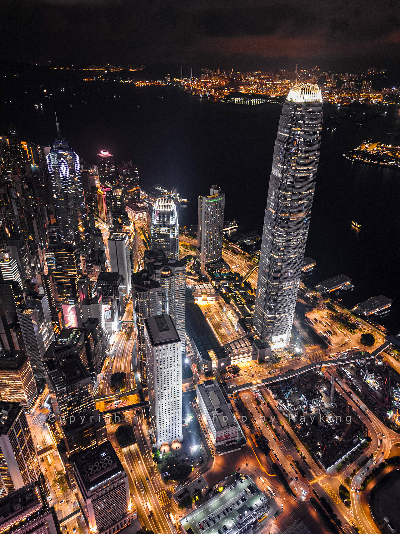 香港航拍黑金色调及赛博朋克