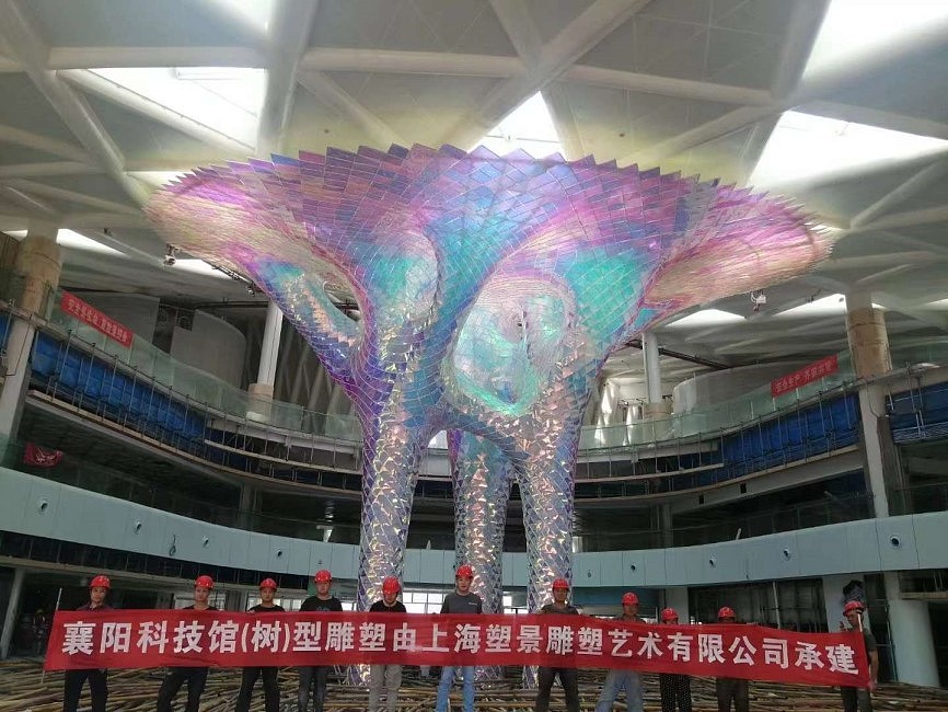 济宁亚克力变换灯光雕塑 不锈钢灯光树雕塑