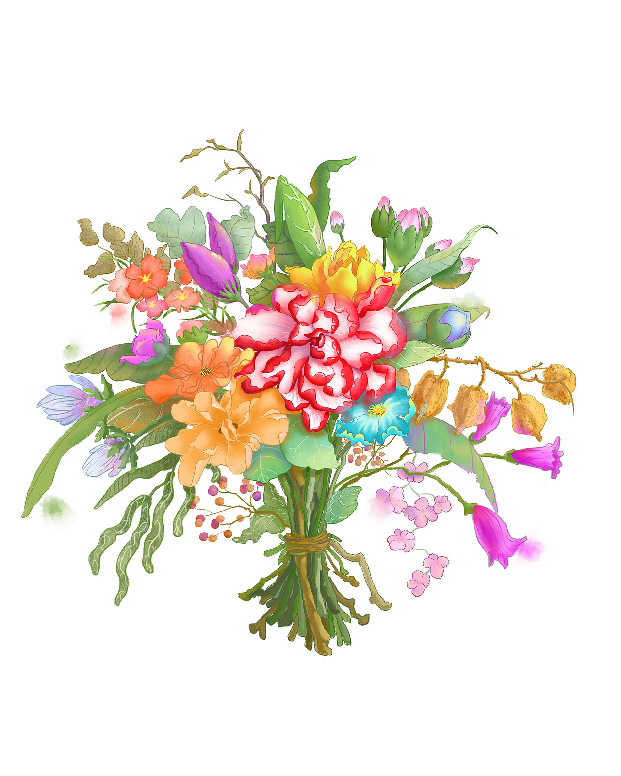 花卉（图ZMzI0OTk3OTQw） - 艺术插画 - 站酷设计师嘎嘎大咸鱼原创素材 - 站酷ZCOOL