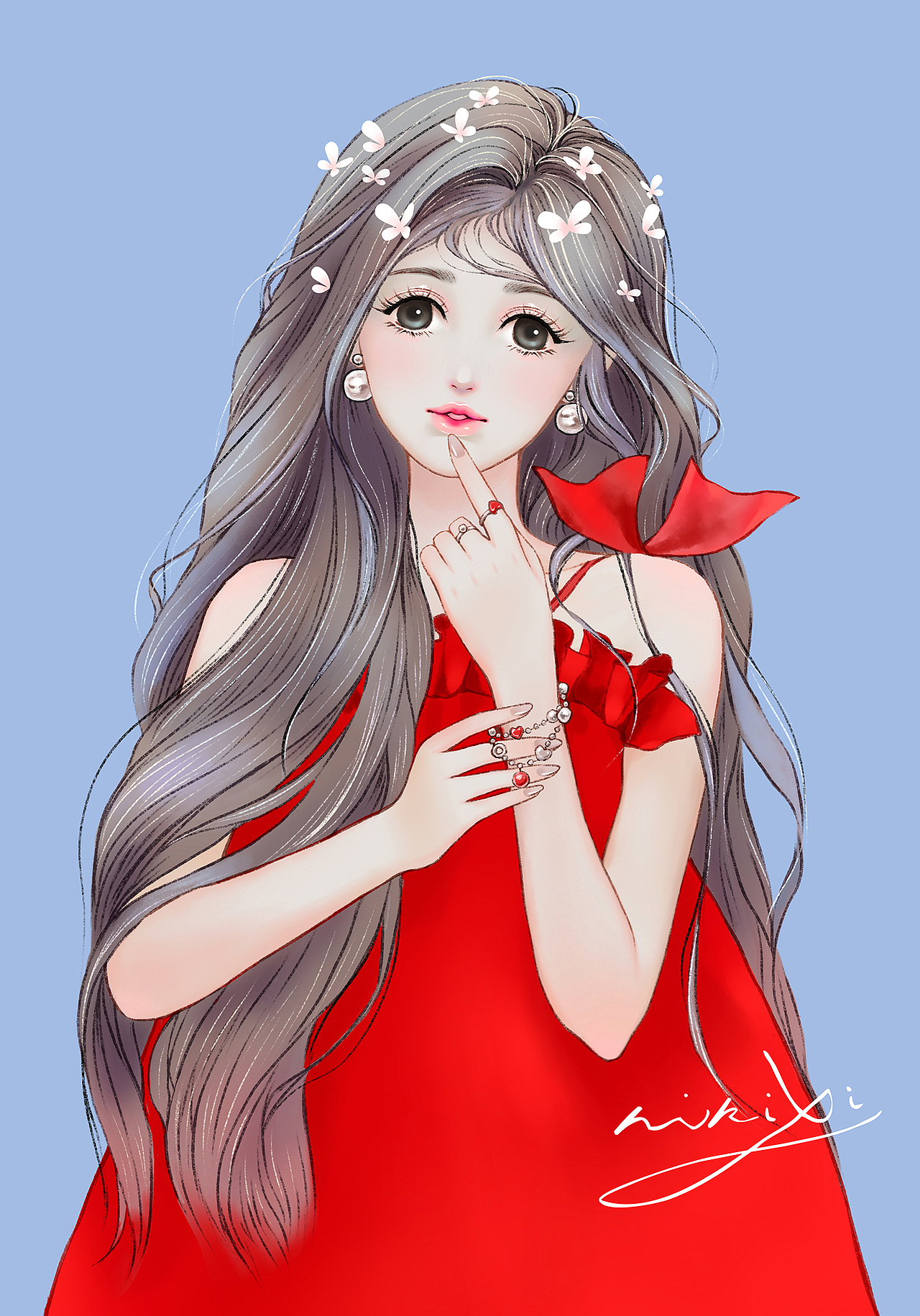 少女篇|蝴蝶结女孩|"静,等花开.