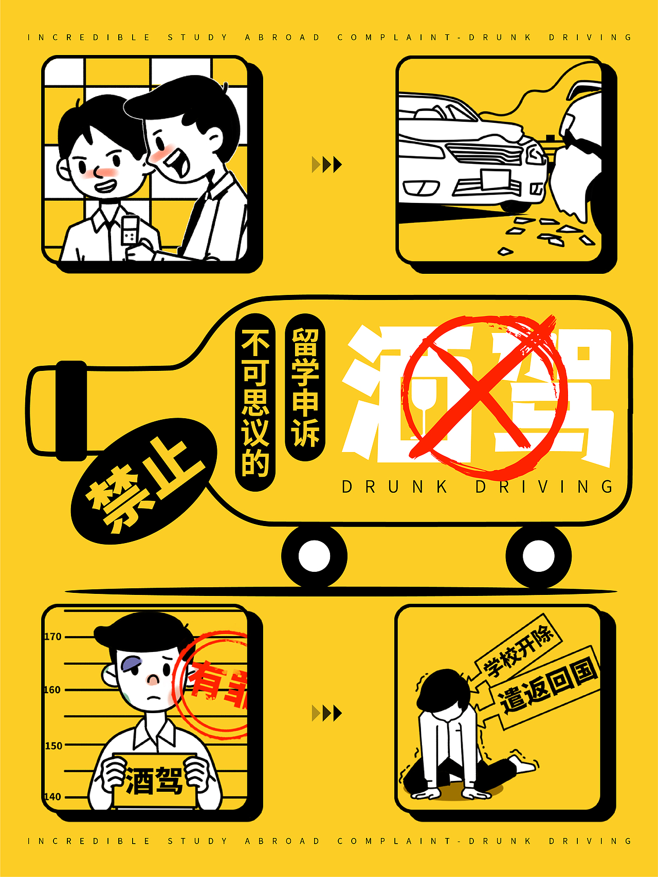 《禁止酒驾》（图ZMzQyMTYxNjMy） - 短篇/格漫 - 站酷设计师Blue_Line原创素材 - 站酷ZCOOL