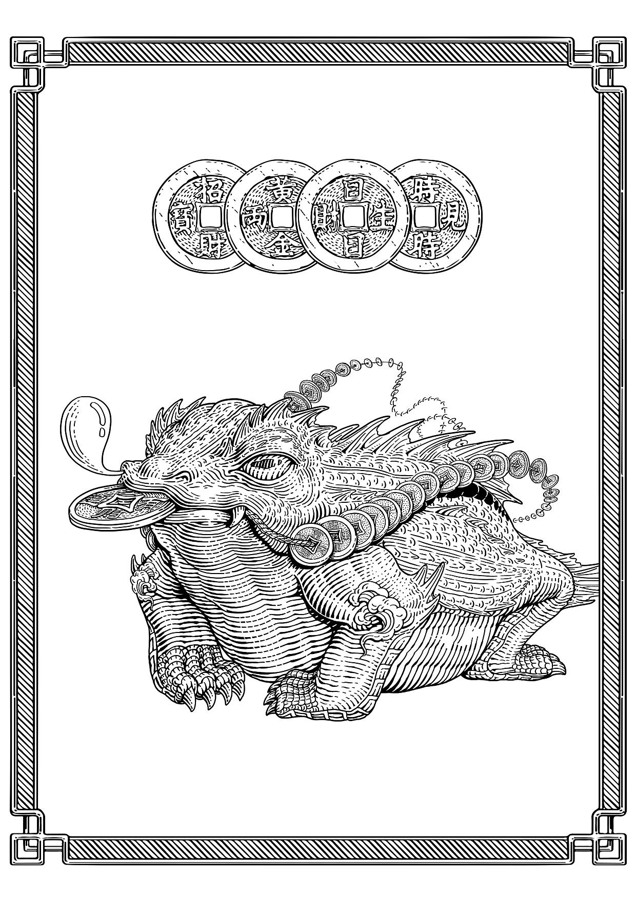 版画风丨神兽/动物作品合集