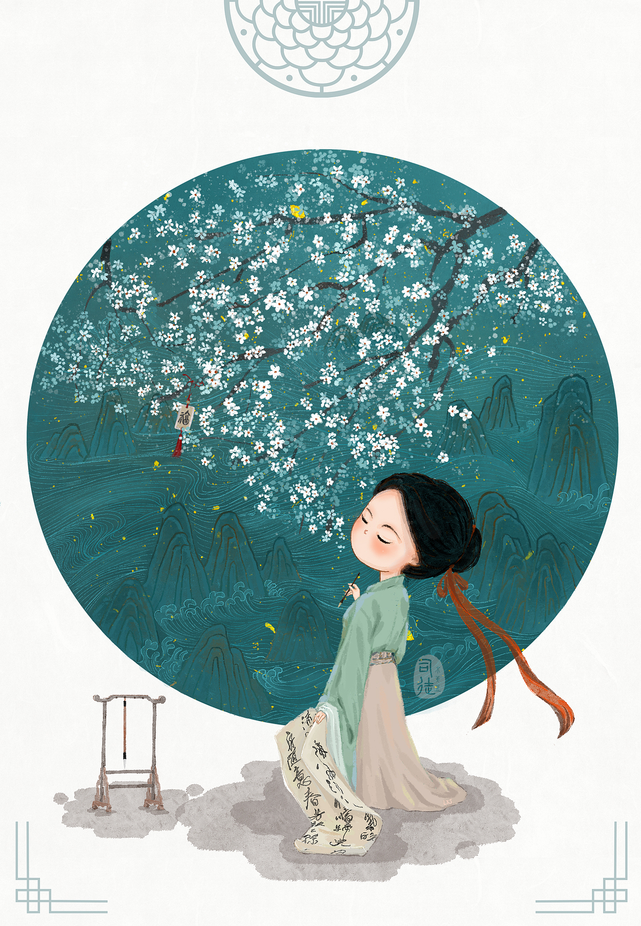 《美人荧荧》系列插画（图ZMzYxMzI0OTQ4） - 商业插画 - 站酷设计师溪月_xy原创素材 - 站酷ZCOOL