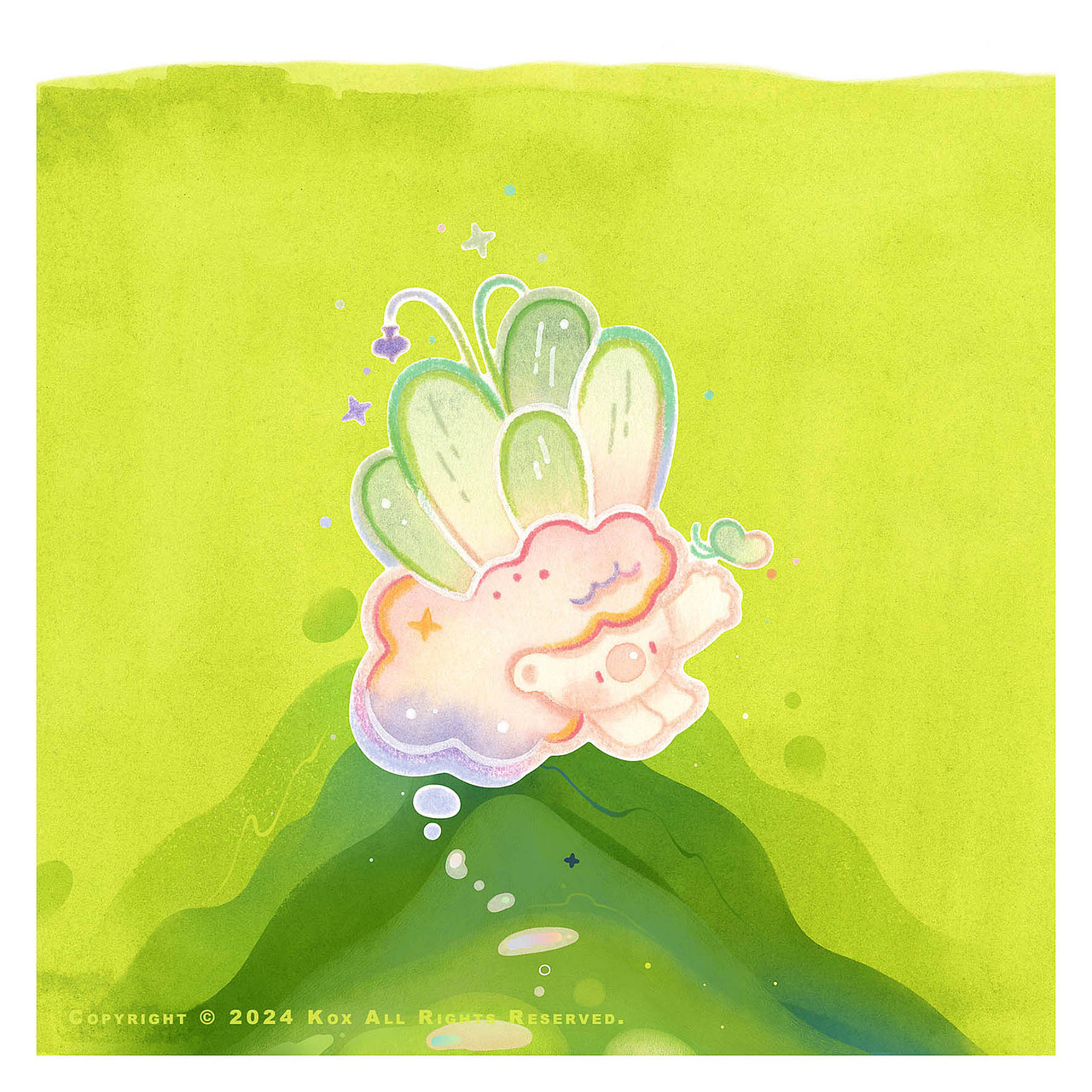 空气牧场·花叶云（图ZMzY4MTYwNDEy） - 艺术插画 - 站酷设计师Kox豪烁郎原创素材 - 站酷ZCOOL