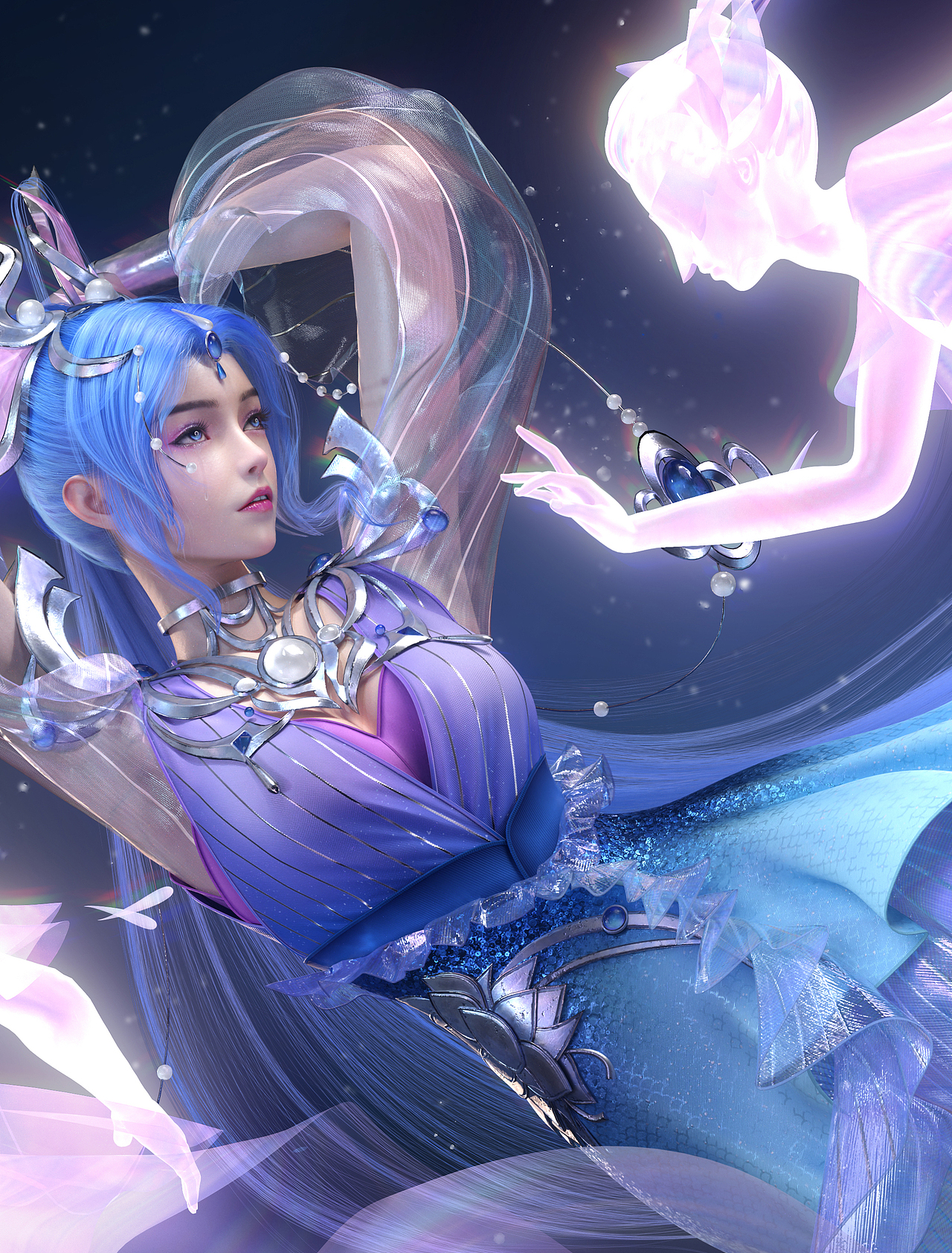 貂蝉皮肤3d高精度建模同人