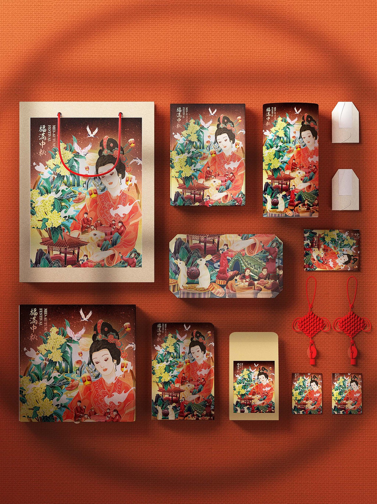 中秋节插画包装（图ZMzE2MzM3MTc2） - 商业插画 - 站酷设计师木木子MU原创素材 - 站酷ZCOOL