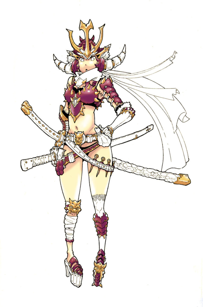 女武士鼠标上色过程