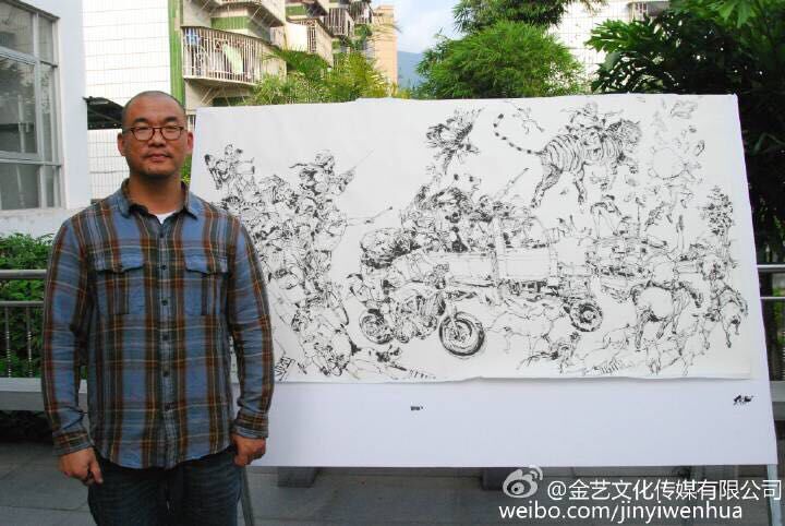  漫画速写大师金正基kim junggi的现场创作照片>,分享给大家_金政基