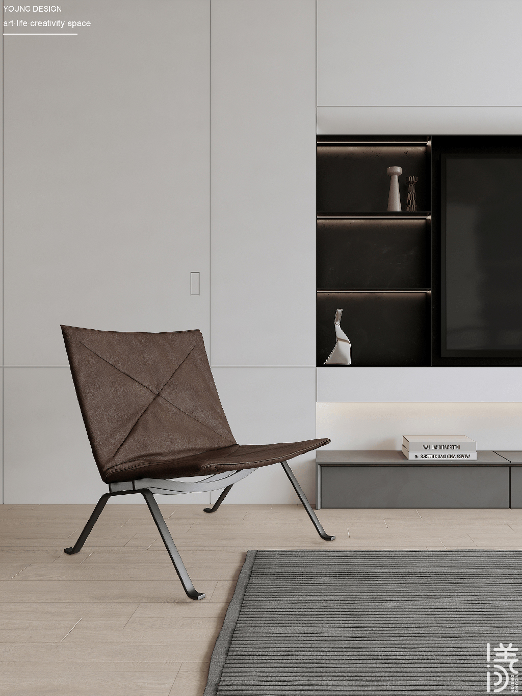 Young设计 | 纯白与木色完美平衡，天然肌理邂逅简约线条，诠释意式极简静谧之家