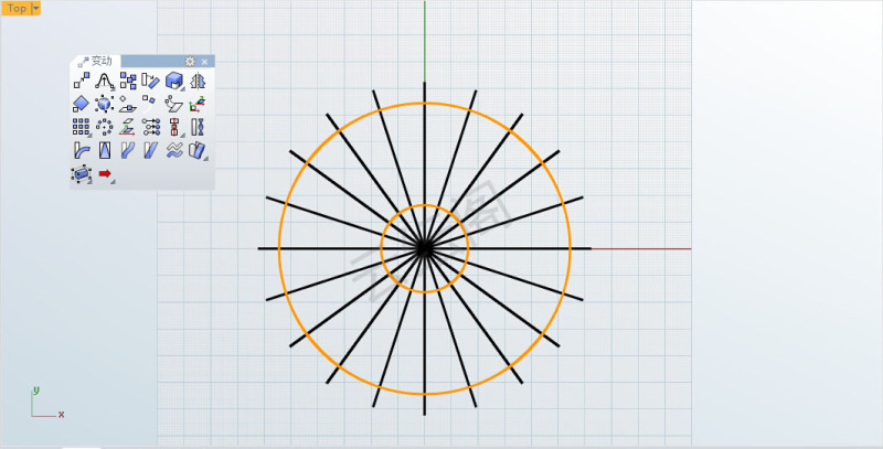 4,使用建立均分线(tweencurves)指令,创建等分圆