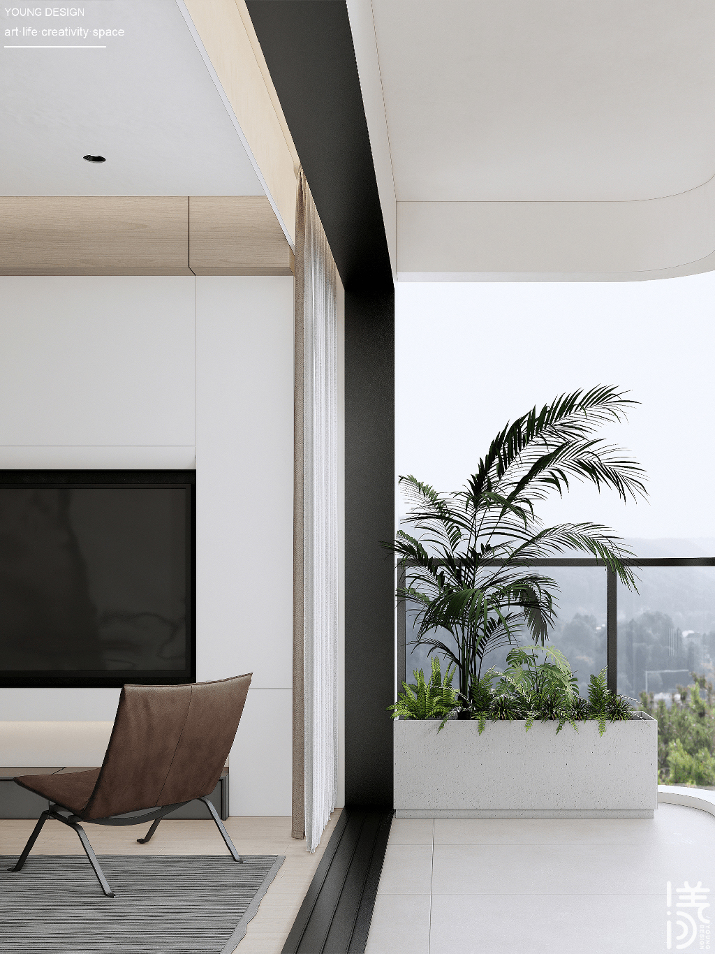 Young设计 | 纯白与木色完美平衡，天然肌理邂逅简约线条，诠释意式极简静谧之家